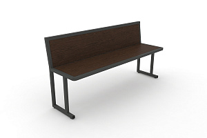Скамья учебная трёхместная DESK DK-1500L Венге Цаво / Антрацит металл фото