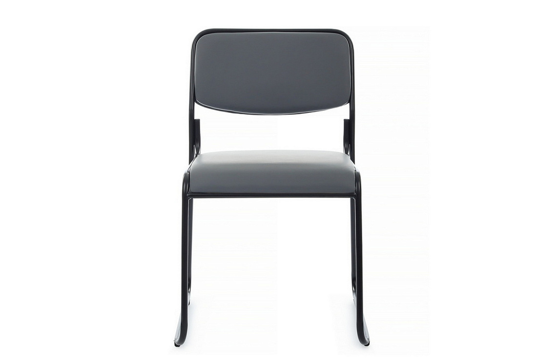 кресло rv chair nix omkl-01b серая экокожа / чёрный металл фото