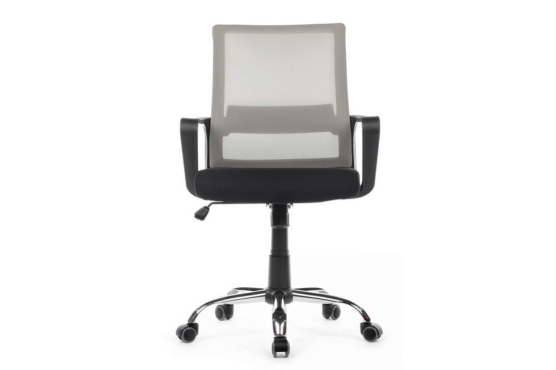 кресло rv chair mint 1029mb серая сетка / чёрная ткань фото