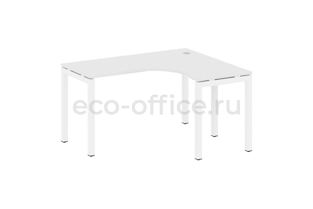 Стол криволинейный правый METAL SYSTEM QUATTRO 5x5 50БП.СА-3 Пр Белый / Белый металл купить в Москве