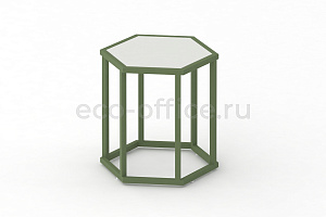Стол журнальный HEX-450 ColorPastel Сатин / Резедово-зелёный (RAL 6011) фото