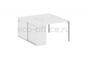 Рабочая станция с опорным шкафом-купе METAL SYSTEM QUATTRO 4x4 40БП.РС-СШК-1.1 Белый / Серый металл фото