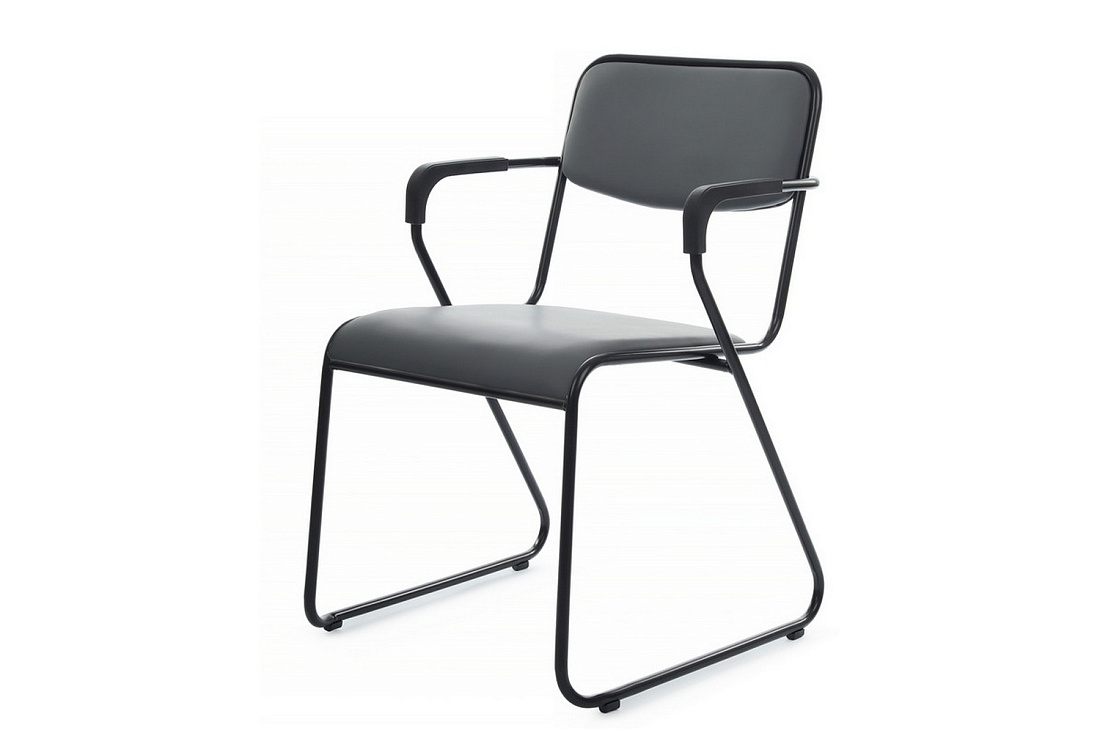 кресло rv chair nix plus omkl-03b серая экокожа / чёрный металл фото
