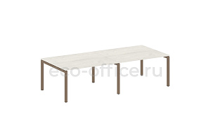 Стол переговорный (2 столешницы) METAL SYSTEM QUATTRO 5x5 50БП.ПРГ-2.3 Дуб Наварра / Мокко металл фото