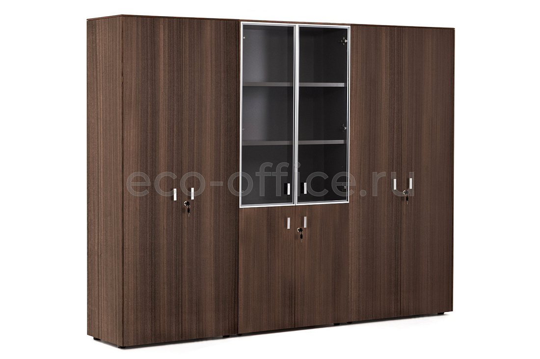 Шкаф комби х2 + гардероб + для бумаг ENZO 109 733 ECL 51 Эвкалипт / Хром металл  стоимость