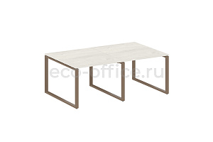 Стол переговорный (2 столешницы) METAL SYSTEM STYLE БО.ПРГ-2.1 Дуб Наварра / Мокко металл фото