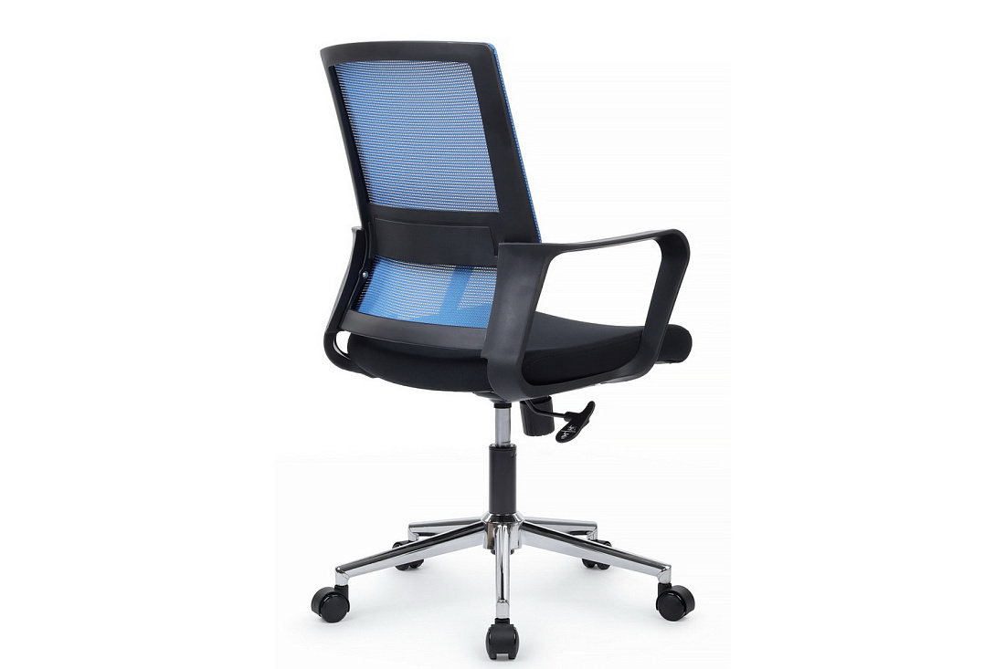 кресло rv chair mint m1029mbe синяя сетка / чёрная ткань фото