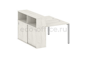Рабочая станция с опорным шкафом-купе METAL SYSTEM STYLE БП.РС-СШК-2.1 Дуб Наварра / Серый металл фото