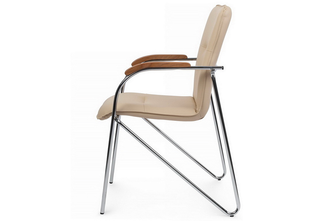 конференц-кресло rv chair самба на гальванических опорах smb-02h бежевая экокожа фото