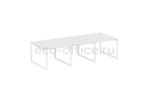 Стол переговорный (3 столешницы) METAL SYSTEM QUATTRO 5x5 50БО.ПРГ-3.1 Белый / Белый металл фото
