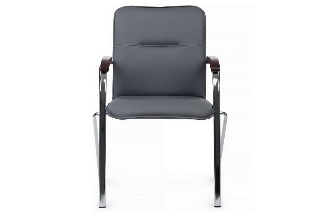 конференц-кресло rv chair самба на гальванических опорах smb-02h серая экокожа фото