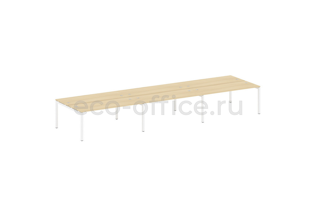 Рабочая станция на 6 рабочих мест METAL SYSTEM QUATTRO 5x5 50БП.СМ-6.5 Акация Лорка / Белый металл  стоимость