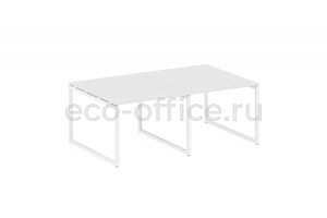 Стол переговорный (2 столешницы) METAL SYSTEM QUATTRO 4x4 40БО.ПРГ-2.1 Белый / Белый металл фото