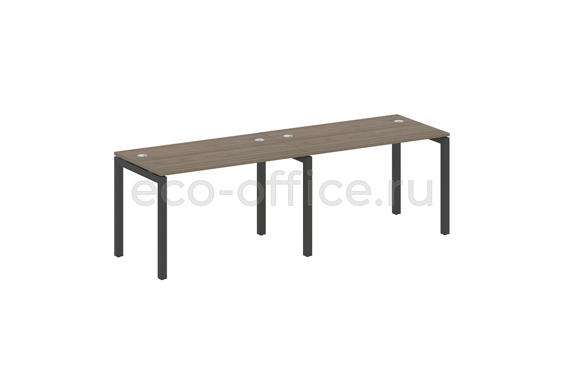 Рабочая станция на 2 рабочих места METAL SYSTEM QUATTRO 5x5 50БП.СМ-2.2 Вяз Благородный / Антрацит металл   стоимость