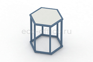 Стол журнальный HEX-450 ColorPastel Сатин / Голубино-синий (RAL 5014) фото