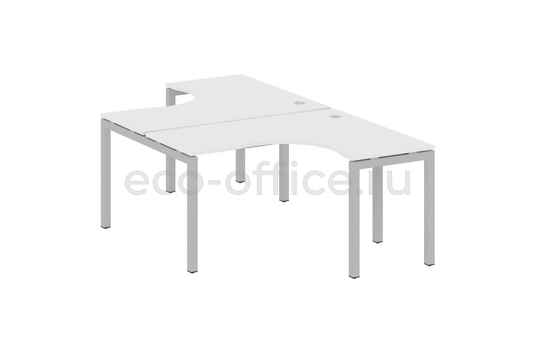 Рабочая станция криволинейная METAL SYSTEM QUATTRO 5x5 50БП.РАС-СА-2.3 Белый / Серый металл купить в Москве