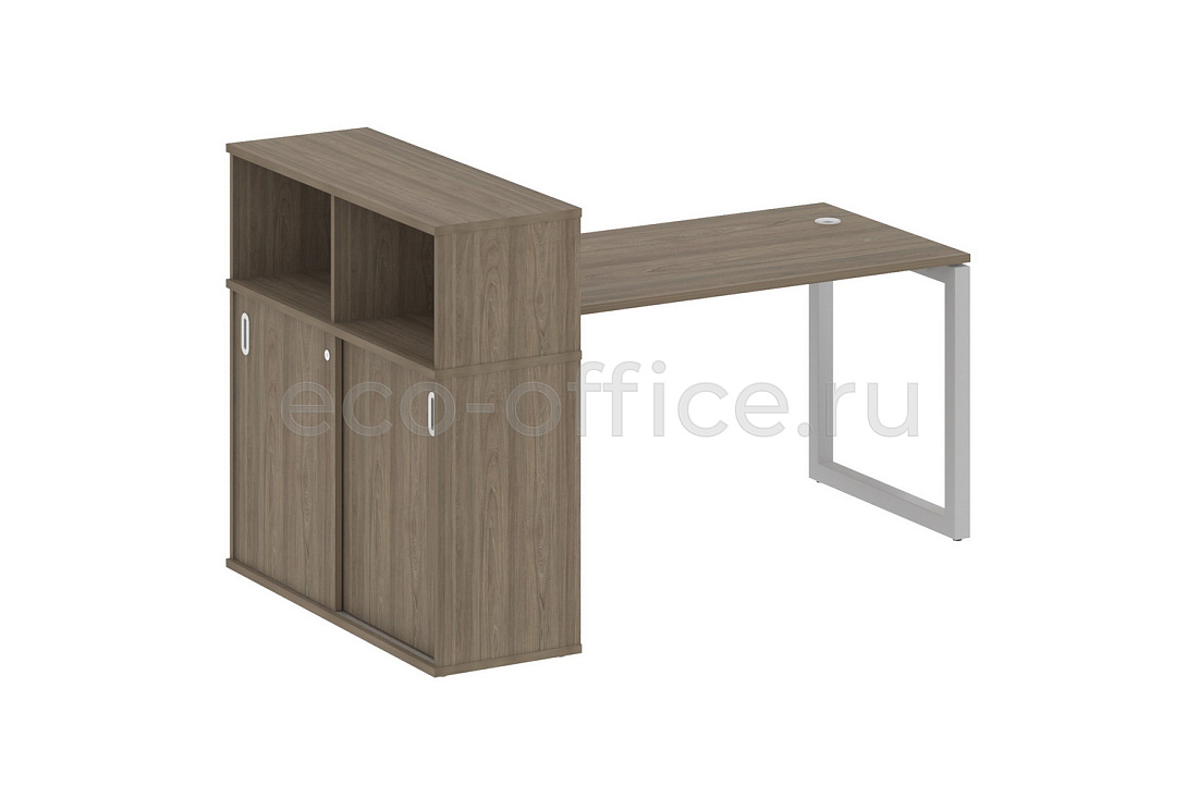 Стол письменный с опорным шкафом-купе METAL SYSTEM QUATTRO 5x5 50БО.РС-СШК-3.3 Вяз Благородный / Серый металл  стоимость