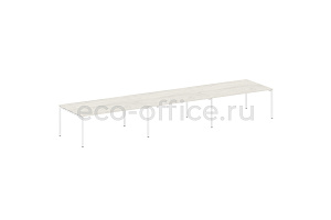 Стол переговорный (3 столешницы) METAL SYSTEM QUATTRO 4x4 40БП.ПРГ-3.5 Дуб Наварра / Белый металл фото