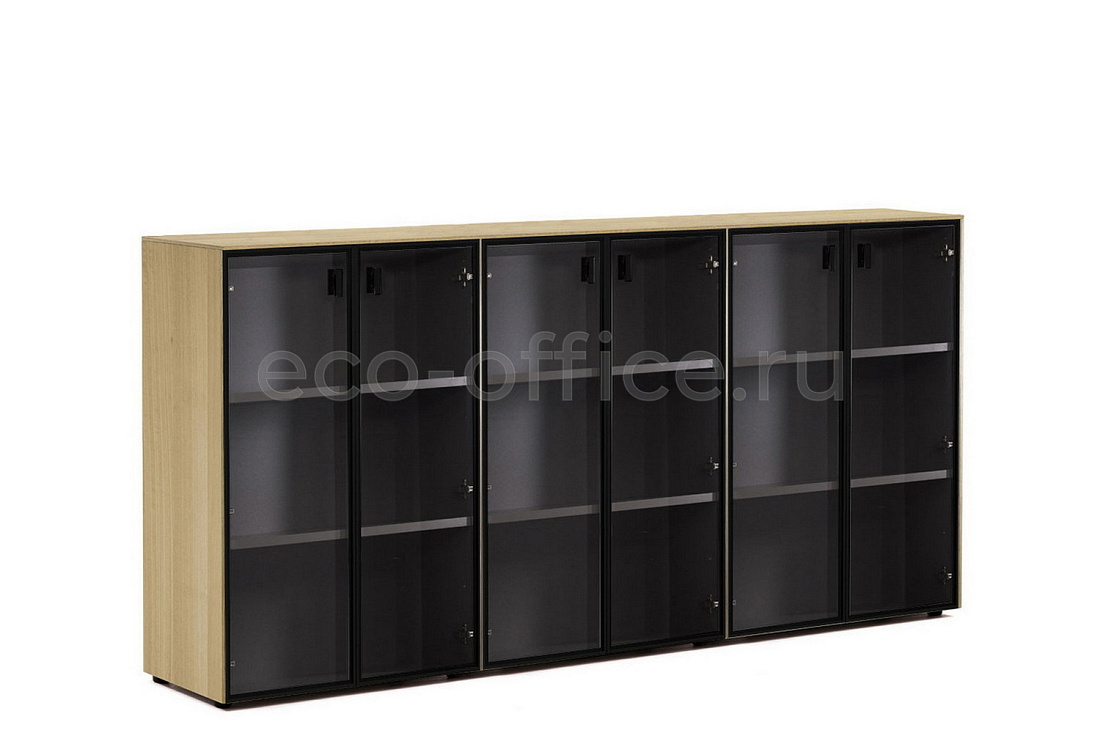 Шкаф-витрина 6 дверей ENZO 109 734 ECL-L 01 Эвкалипт Светлый/ Чёрный металл  стоимость