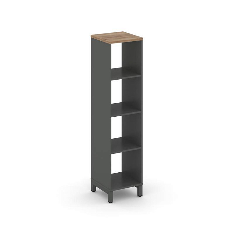 каркас стеллажа 4 яр. style project sn.ks-410 антрацит/дуб табак/металл антрацит фото