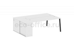 Рабочая станция с опорным шкафом-купе METAL SYSTEM STYLE БА.РС-СШК-1.5 Белый / Антрацит металл фото