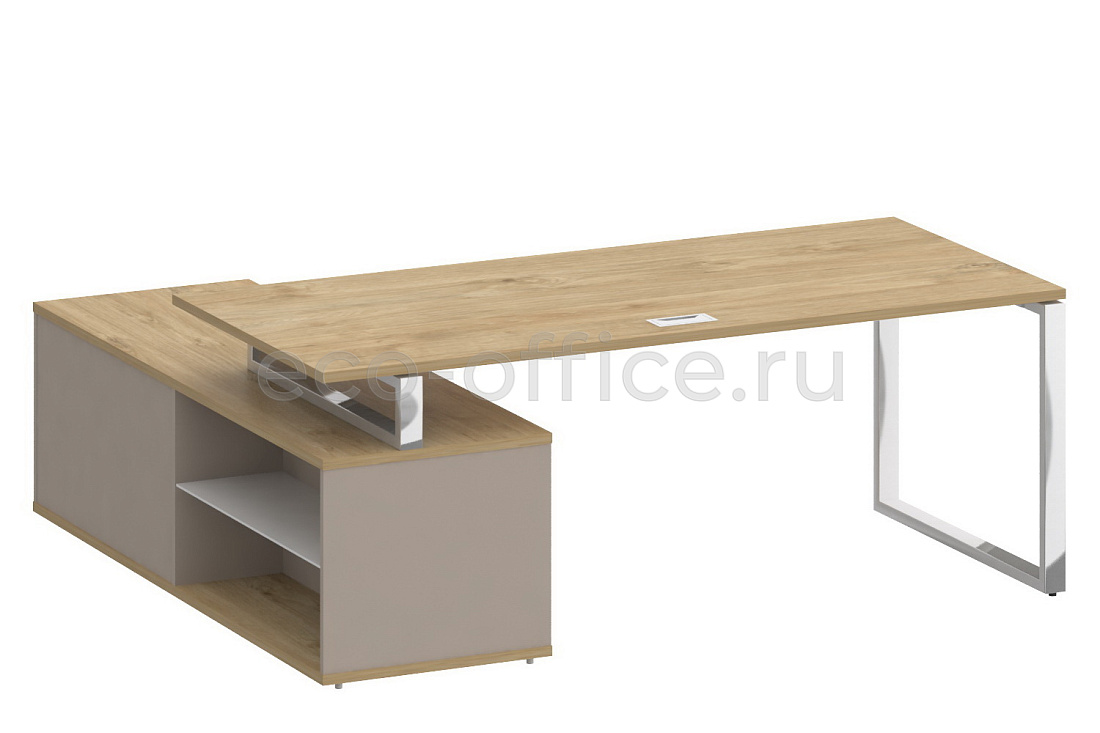 Стол руководителя c опорной греденцией SHIFT SK.SRG-200 (R) Тиквуд Светлый / Капучино  стоимость