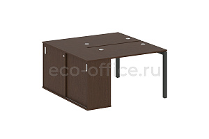 Рабочая станция с опорным шкафом-купе METAL SYSTEM QUATTRO 5X5 50БП.РС-СШК-1.1 Венге Цаво / Антрацит металл фото