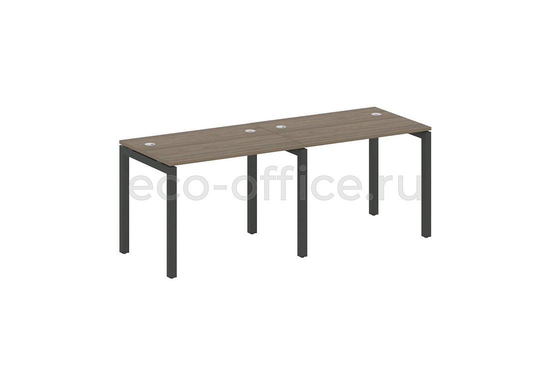 Рабочая станция на 2 рабочих места METAL SYSTEM QUATTRO 5x5 50БП.СМ-2.1 Вяз Благородный / Антрацит металл   стоимость