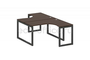 Рабочая станция криволинейная METAL SYSTEM QUATTRO 5x5 50БО.РАС-СА-2.3 Венге Цаво / Антрацит металл фото