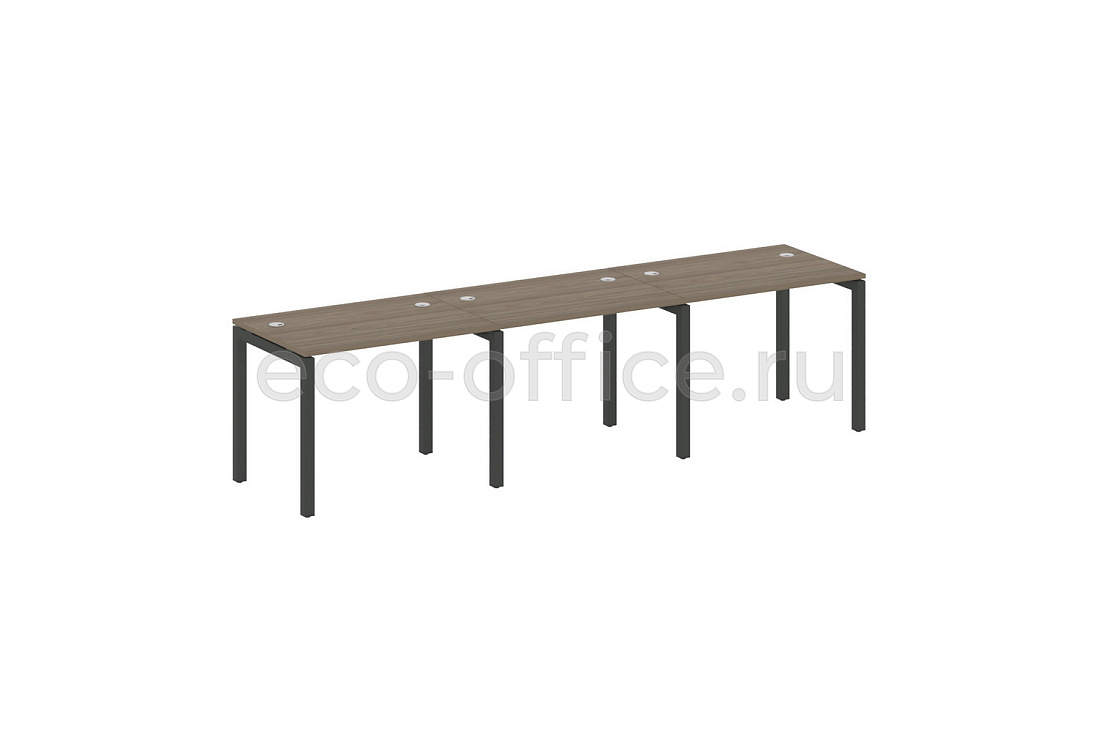 Рабочая станция на 3 рабочих места METAL SYSTEM QUATTRO 5x5 50БП.СМ-3.1 Вяз Благородный / Антрацит металл   стоимость