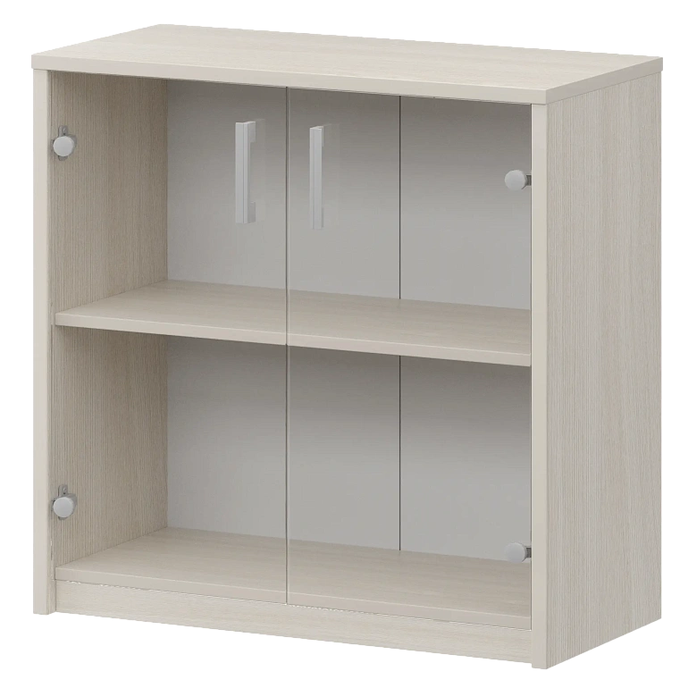 стеллаж низкий с прозрачным стеклом protech а-302/а-стл302пр ясень шимо фото