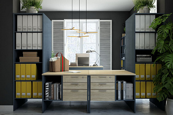 Мебель для персонала ИННОВАЦИЯ METAL Дуб Сонома / Антрацит купить в Москве