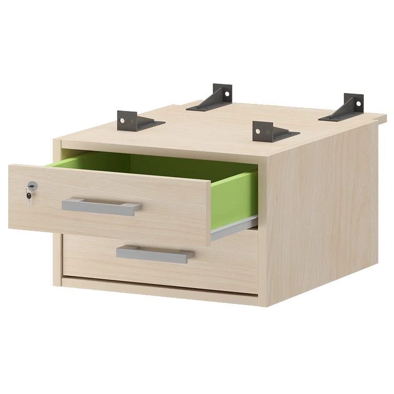 тумба подвесная для столов на м/каркасе гл.730 мм protech амт2-02м.73 бук фото