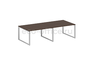 Стол переговорный (2 столешницы) METAL SYSTEM STYLE БО.ПРГ-2.3 Венге Цаво / Серый металл фото