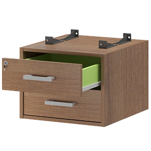 Тумба подвесная для столов на м/каркасе гл.600 мм Protech АМТ2-02Ц.60 Орех фото