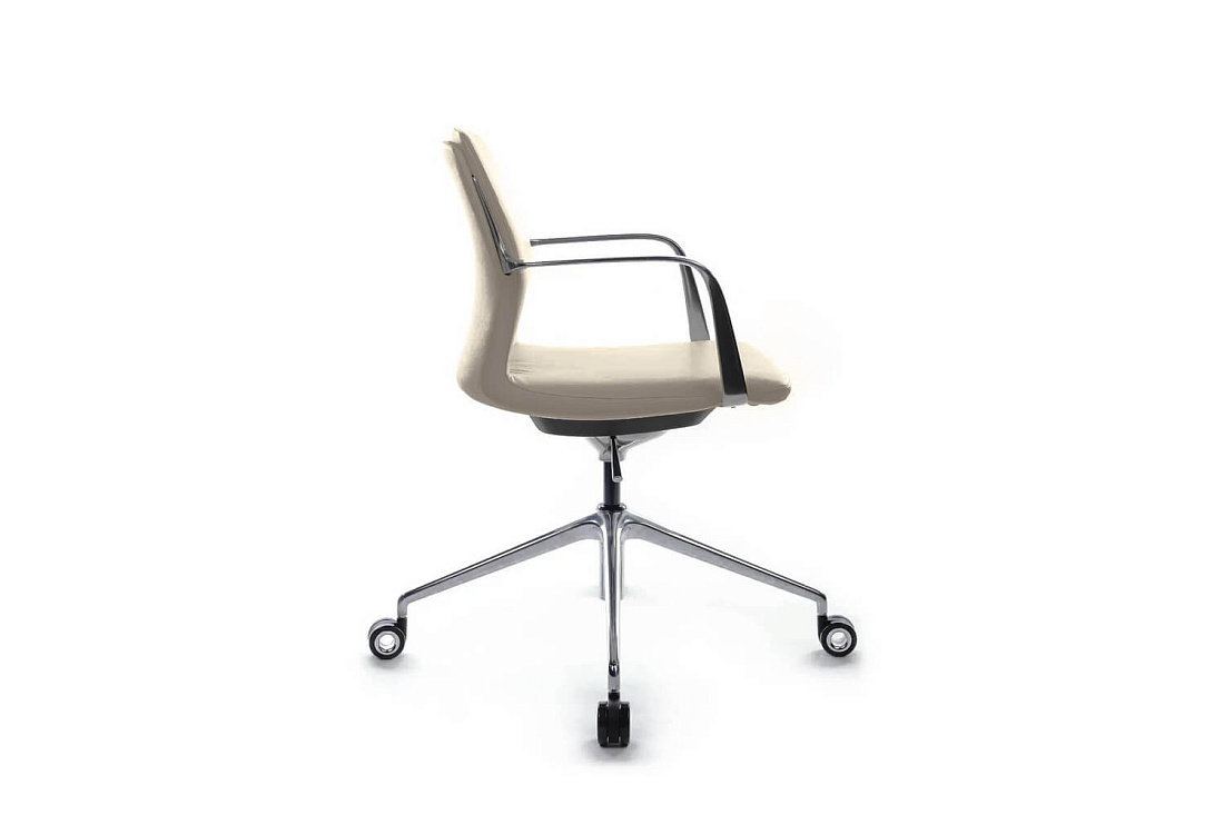 Конференц-кресло RV Design PLAZA-M FK004-B12 Светло-серая кожа  стоимость