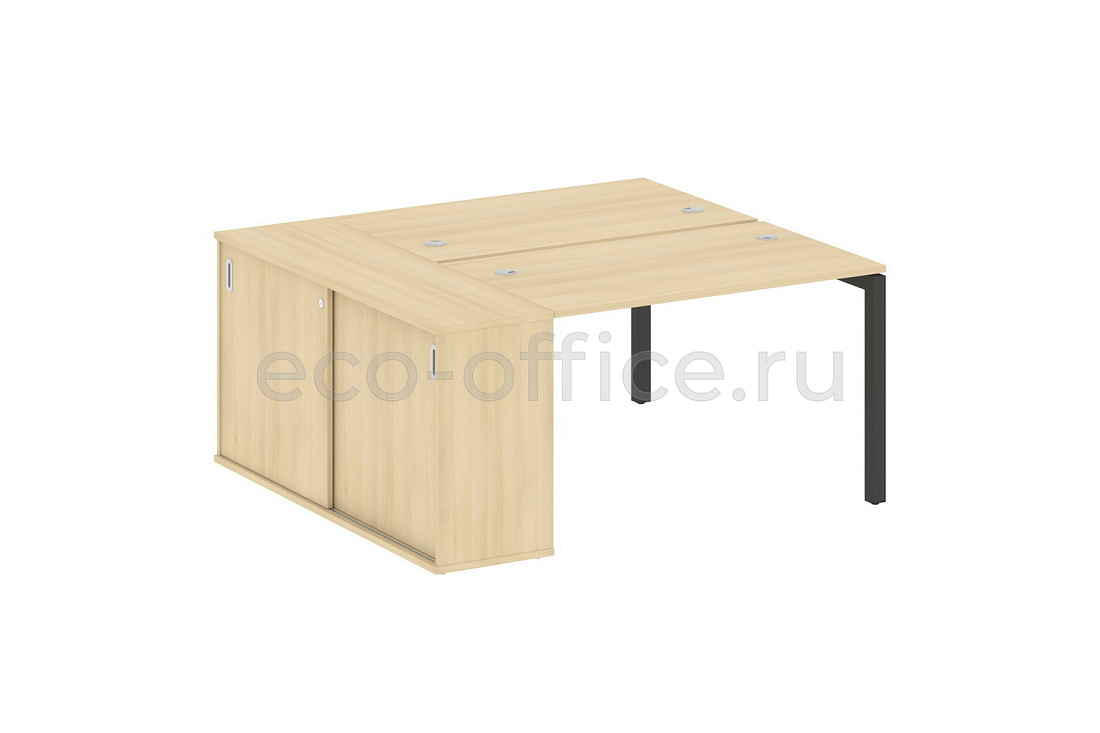 Рабочая станция с опорным шкафом-купе METAL SYSTEM QUATTRO 5X5 50БП.РС-СШК-1.2 Акация Лорка / Антрацит металл купить в Москве