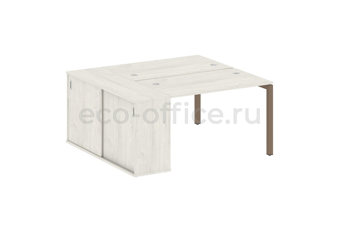 Рабочая станция с опорным шкафом-купе METAL SYSTEM QUATTRO 5X5 50БП.РС-СШК-1.2 Дуб Наварра / Мокко металл купить в Москве