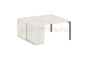 Рабочая станция с опорным шкафом-купе METAL SYSTEM QUATTRO 5X5 50БП.РС-СШК-1.2 Дуб Наварра / Мокко металл фото