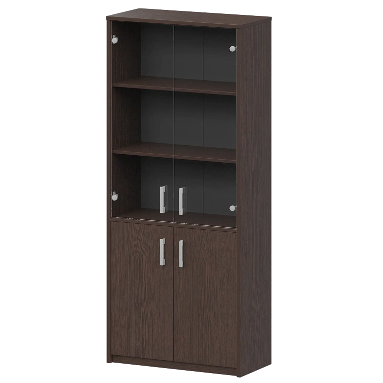 шкаф комбинированный с прозрачным стеклом protech а-310/а-стл310пр дуб венге фото