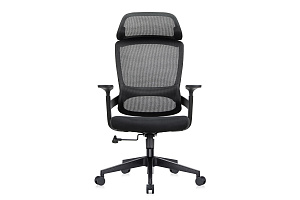 Кресло руководителя RV Chair JOB 6246A Чёрная сетка / Чёрная ткань фото