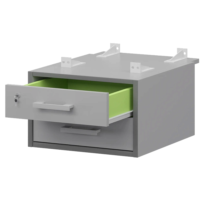 тумба подвесная для столов на м/каркасе гл.730 мм protech амт2-02м.73 серый/белый фото