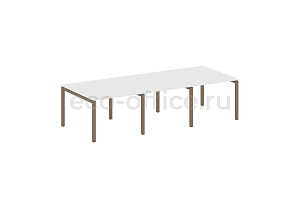 Стол переговорный (3 столешницы) METAL SYSTEM QUATTRO 5x5 50БП.ПРГ-3.1 Белый / Мокко металл фото