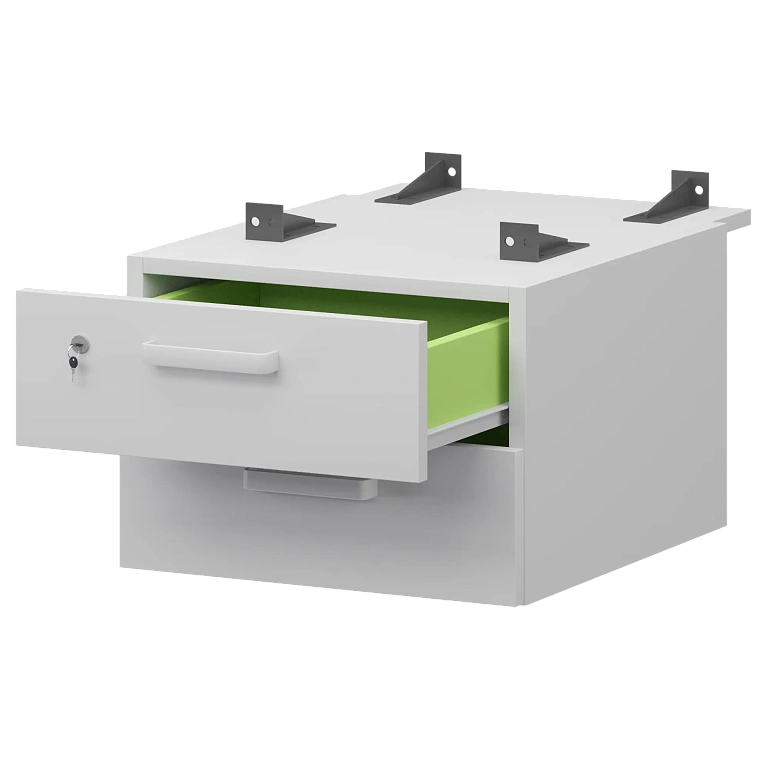 тумба подвесная для столов на м/каркасе гл.730 мм protech смт-2пд.73 белый фото