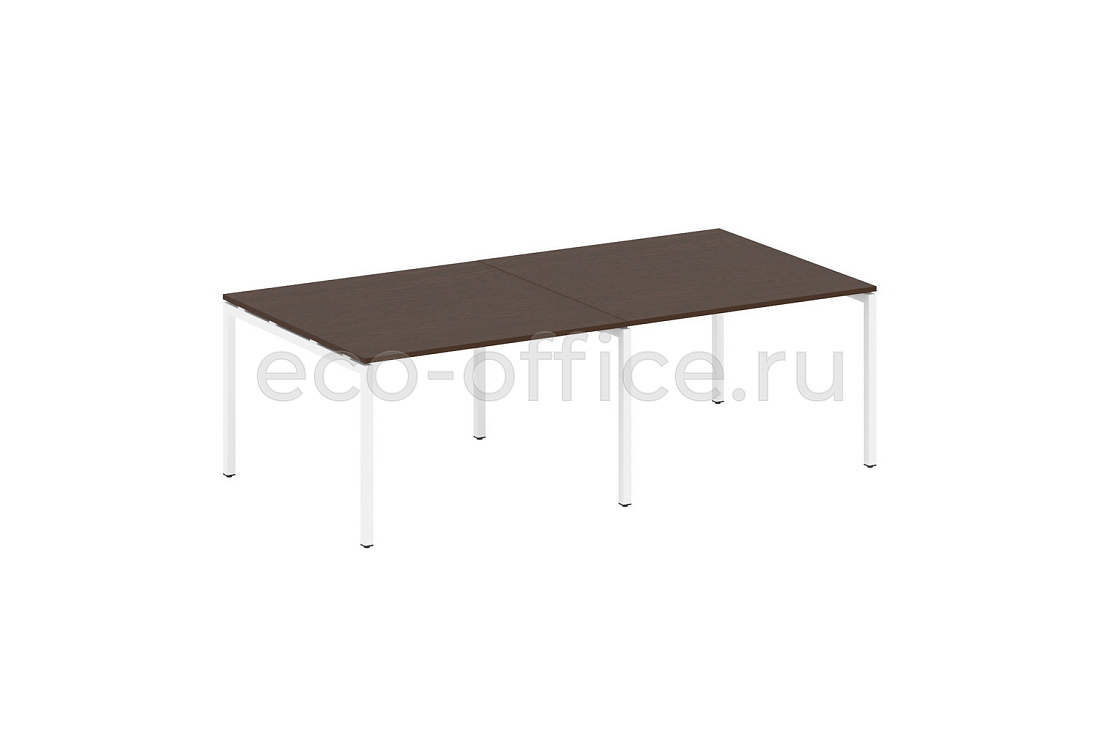 Стол переговорный (2 столешницы) METAL SYSTEM QUATTRO 4x4 40БП.ПРГ-2.2 Венге Цаво / Белый металл  стоимость
