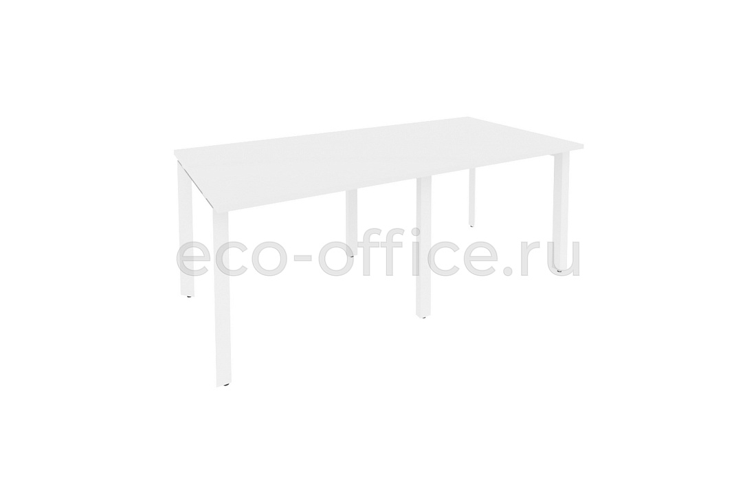 Стол переговорный (2 столешницы) ONIX O.MP-PRG-2.1 Белый Бриллиант / Белый металл  купить в Москве