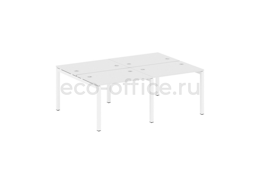 Рабочая станция на 4 рабочих места METAL SYSTEM QUATTRO 5x5 50БП.СМ-4.1 Белый / Белый металл  стоимость