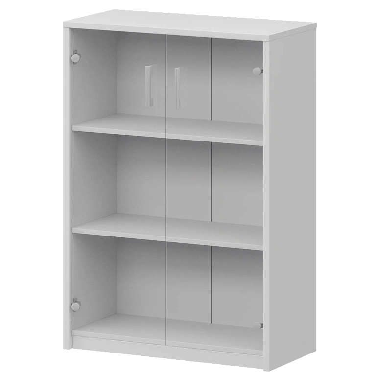 стеллаж средний с прозрачным стеклом protech а-304/а-стл304пр белый фото