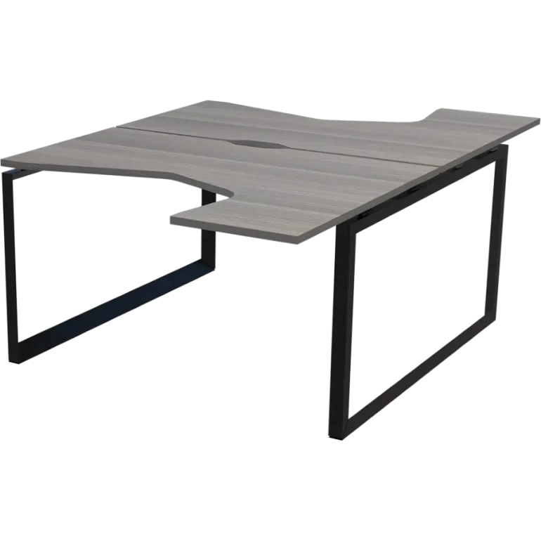 бенч эргономичный на 2 рабочих места на металлокаркасе protech нтмп.о.б2-040 лиственница/антрацит фото