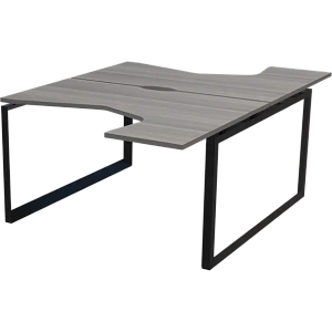 Бенч эргономичный на 2 рабочих места на металлокаркасе Protech НТМП.О.Б2-040 Лиственница/Антрацит фото